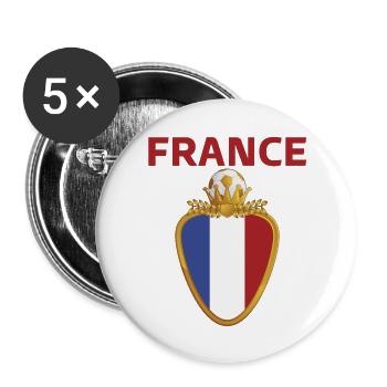 France Football 2022 Football France - Lot de 5 grands badges (56 mm) - blanc - Devant