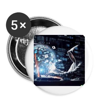 cyber attack - Buttons groß 56 mm (5er Pack) - Weiß - Vorne