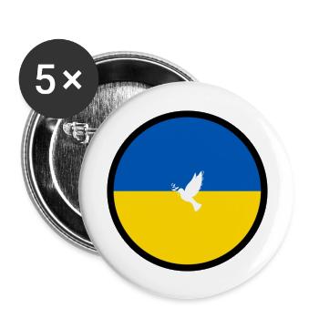 Slava Ukraini za myr - Buttons groß 56 mm (5er Pack) - Weiß - Vorne