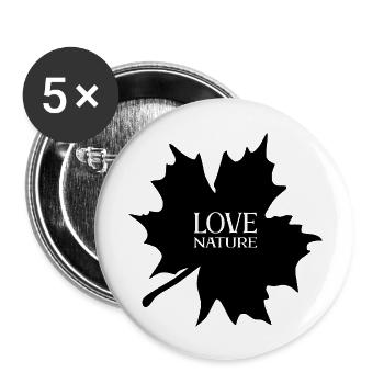 AIMEZ LA NATURE - Lot de 5 grands badges (56 mm) - blanc - Devant