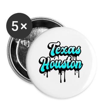 Texas Houston Design - Buttons large 2.2''/56 mm (5-pack) - white - Front