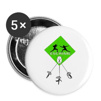 Fencing - Buttons large 2.2''/56 mm (5-pack) - white - Front