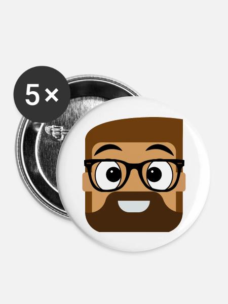 Netzchaot Logo Merchendize - Buttons groß 56 mm (5er Pack) - Weiß