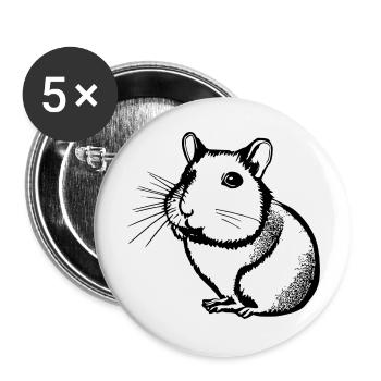 Hamster süß Tier Nagetier Tiere lustig Haustier 5 - Buttons groß 56 mm (5er Pack) - Weiß - Vorne