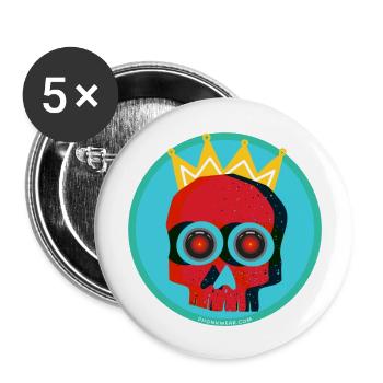 Skull - Buttons large 2.2''/56 mm (5-pack) - white - Front