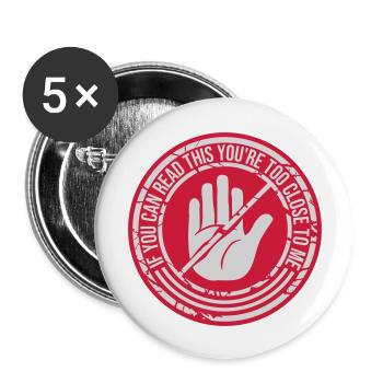 too close to me - Buttons large 2.2''/56 mm (5-pack) - white - Front