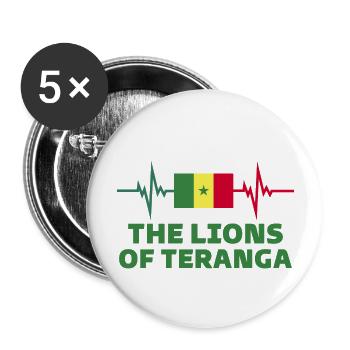 the lion of teranga - Buttons large 2.2''/56 mm (5-pack) - white - Front
