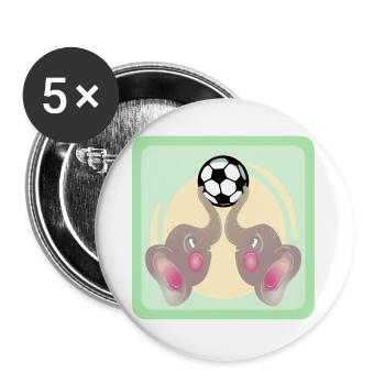 Enfants Football - Eléphants COUPLE - Match de Football - Lot de 5 grands badges (56 mm) - blanc - Devant