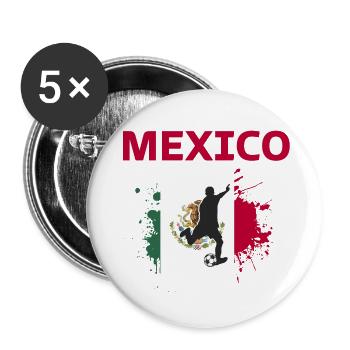 Mexique Football 2022 supporter Mexicain Football - Lot de 5 grands badges (56 mm) - blanc - Devant