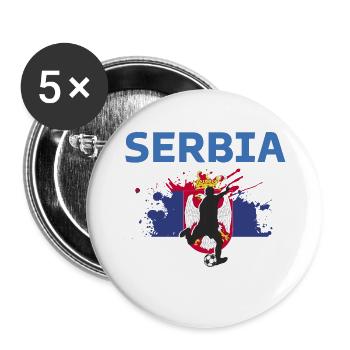 Serbia Football 2022 supporter Serbia Football - Buttons large 2.2''/56 mm (5-pack) - white - Front