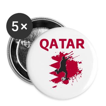 Katar Fußball 2022 Katarischer Fußballfan - Buttons groß 56 mm (5er Pack) - Weiß - Vorne