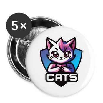 CATS - Lot de 5 grands badges (56 mm) - blanc - Devant
