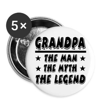 Opa - Buttons groß 56 mm (5er Pack) - Weiß - Vorne