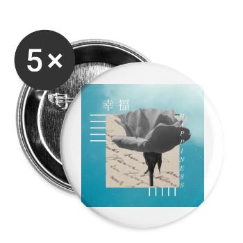 Japanisch - Buttons groß 56 mm (5er Pack) - Weiß - Vorne