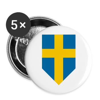 Suède - Lot de 5 grands badges (56 mm) - blanc - Devant