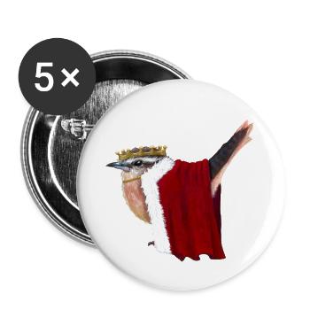 Zaunkönig - Buttons groß 56 mm (5er Pack) - Weiß - Vorne
