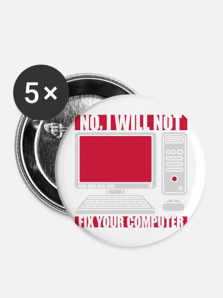 not fix your computer - Buttons groß 56 mm (5er Pack) - Weiß