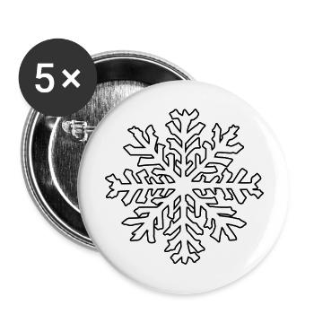 Snowflake Snow Winter Christmas Cold 05 - Buttons large 2.2''/56 mm (5-pack) - white - Front