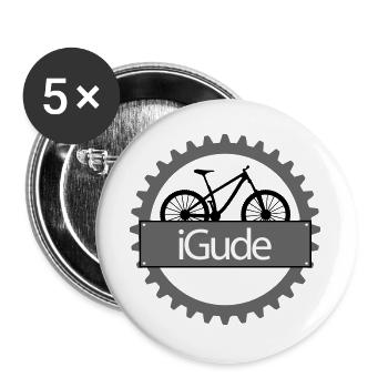 iGude Zahnrad MTB - Buttons groß 56 mm (5er Pack) - Weiß - Vorne