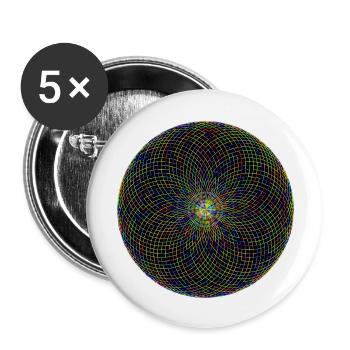 Muster - Buttons groß 56 mm (5er Pack) - Weiß - Vorne