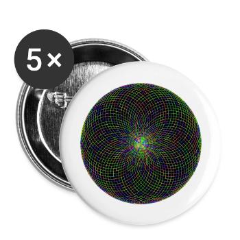 Muster - Buttons groß 56 mm (5er Pack) - Weiß - Vorne