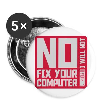 not fix your computer - Buttons large 2.2''/56 mm (5-pack) - white - Front