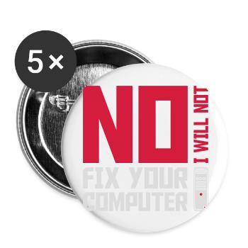 not fix your computer - Buttons large 2.2''/56 mm (5-pack) - white - Front
