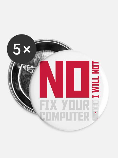 not fix your computer - Buttons groß 56 mm (5er Pack) - Weiß
