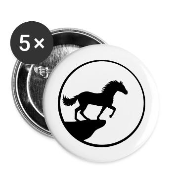 Cliff Moon Standing Horse - Buttons large 2.2''/56 mm (5-pack) - white - Front