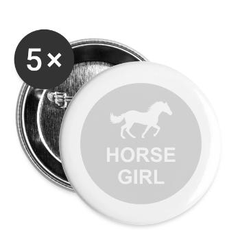 horse girl quote saying - Buttons large 2.2''/56 mm (5-pack) - white - Front