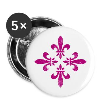 Lily Flowers - Cross Ornament - VINTAGE - Buttons large 2.2''/56 mm (5-pack) - white - Front