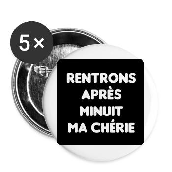 Streetwear RAM - Lot de 5 grands badges (56 mm) - blanc - Devant