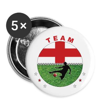 Fussball soccer Team England - Buttons groß 56 mm (5er Pack) - Weiß - Vorne