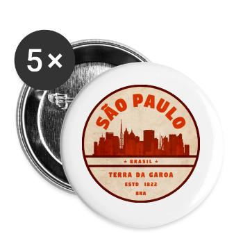 Silhouette de São Paulo 1822 - Lot de 5 grands badges (56 mm) - blanc - Devant