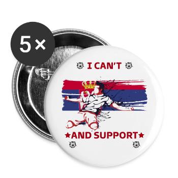 Bleib ruhig und unterstütze Serbien - Buttons groß 56 mm (5er Pack) - Weiß - Vorne
