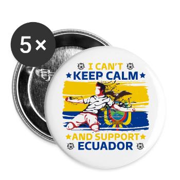 rester calme et soutenir l'équateur - Lot de 5 grands badges (56 mm) - blanc - Devant
