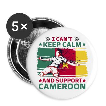 rester calme et soutenir le Cameroun - Lot de 5 grands badges (56 mm) - blanc - Devant