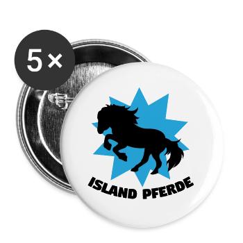 Reiten Islandpferde Haflinger Statement Pferde - Buttons groß 56 mm (5er Pack) - Weiß - Vorne