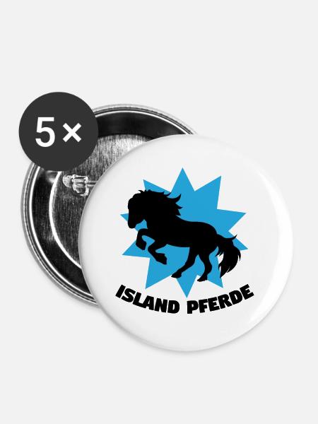 Reiten Islandpferde Haflinger Statement Pferde - Buttons groß 56 mm (5er Pack) - Weiß