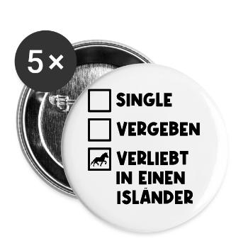 Islandpferde Isländer Pferdeliebe Statement Pferde - Buttons groß 56 mm (5er Pack) - Weiß - Vorne