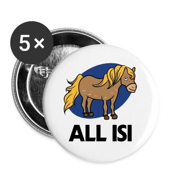 Icelandic Pooys Cool Statement Icelandic Horses Horse Fan - Buttons large 2.2''/56 mm (5-pack) - white - Front