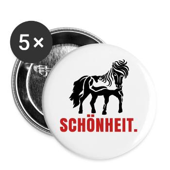 Pferde Spruch Pferdenarr Islandpferde Isländer - Buttons groß 56 mm (5er Pack) - Weiß - Vorne