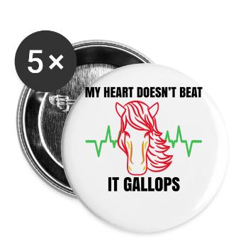 Stallion Cool Icelandic Horses Horse Love Statement - Buttons large 2.2''/56 mm (5-pack) - white - Front