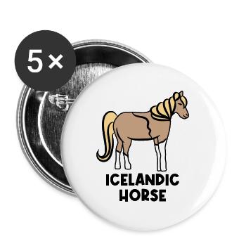 Icelandic horses horse lover Haflinger Ross saying - Buttons large 2.2''/56 mm (5-pack) - white - Front