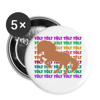 Tölt Horses Saying Icelandic Horses Horse Love Ross - Buttons large 2.2''/56 mm (5-pack) - white - Front