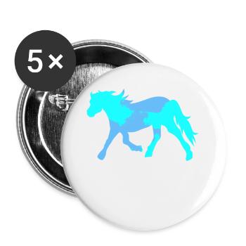 Cool Pferde Pferdenarr Islandpferde Pferdeliebe - Buttons groß 56 mm (5er Pack) - Weiß - Vorne