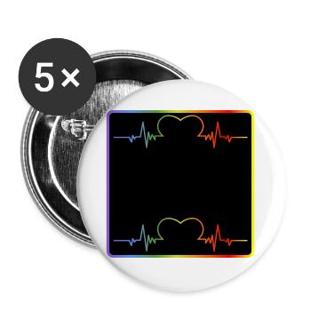NAME TAG - DESIGN YOURSELF - RAINBOW COLORS - Buttons large 2.2''/56 mm (5-pack) - white - Front