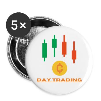 DAY TRANING - Lot de 5 grands badges (56 mm) - blanc - Devant