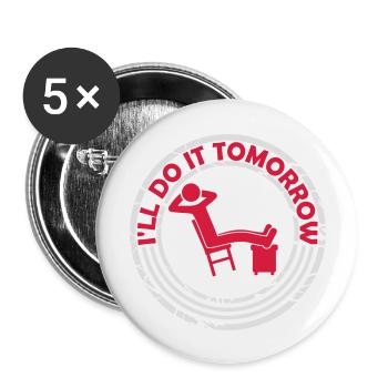 Citation de Do It Tomorrow - Lot de 5 grands badges (56 mm) - blanc - Devant