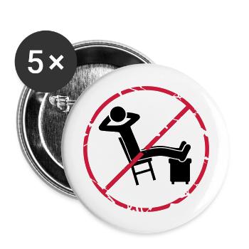 No relaxing zone sign - Buttons large 2.2''/56 mm (5-pack) - white - Front